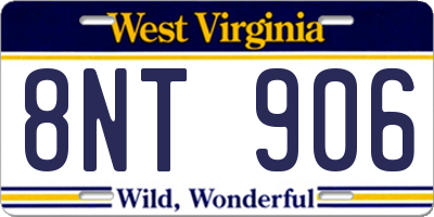WV license plate 8NT906