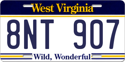 WV license plate 8NT907