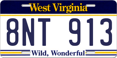 WV license plate 8NT913