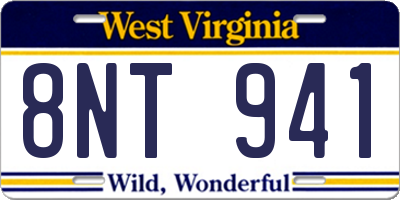 WV license plate 8NT941