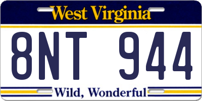 WV license plate 8NT944
