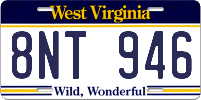 WV license plate 8NT946