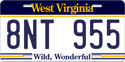 WV license plate 8NT955