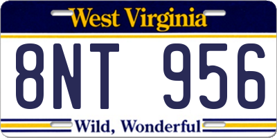 WV license plate 8NT956