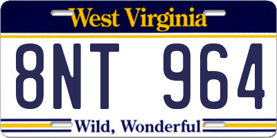 WV license plate 8NT964