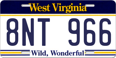 WV license plate 8NT966