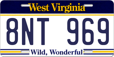WV license plate 8NT969