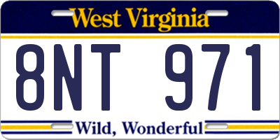WV license plate 8NT971