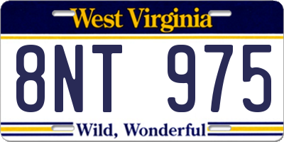 WV license plate 8NT975