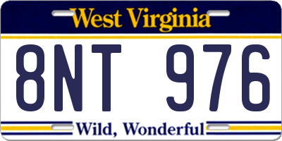 WV license plate 8NT976