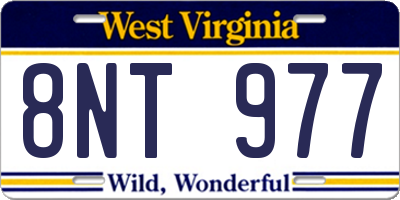 WV license plate 8NT977