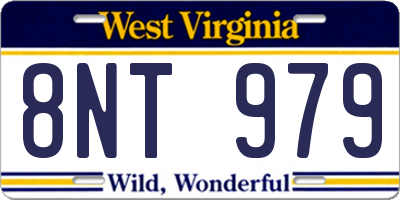 WV license plate 8NT979