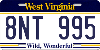 WV license plate 8NT995