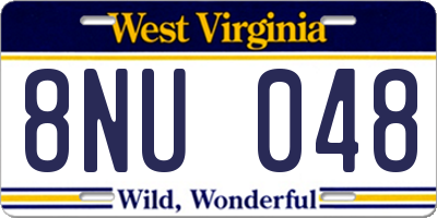 WV license plate 8NU048