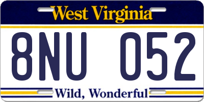 WV license plate 8NU052