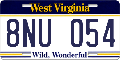 WV license plate 8NU054