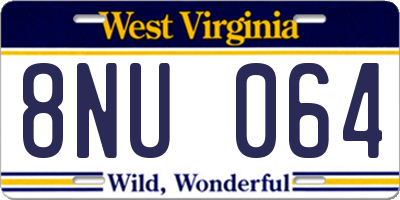 WV license plate 8NU064