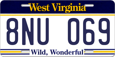 WV license plate 8NU069