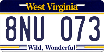 WV license plate 8NU073