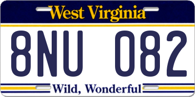 WV license plate 8NU082