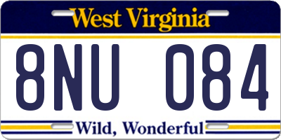 WV license plate 8NU084