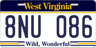 WV license plate 8NU086