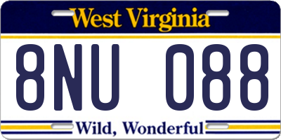WV license plate 8NU088