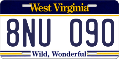 WV license plate 8NU090