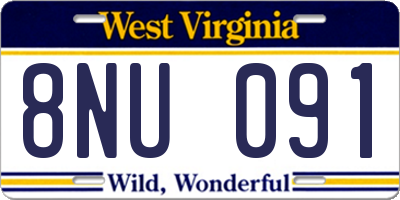 WV license plate 8NU091