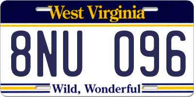 WV license plate 8NU096