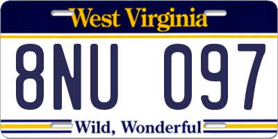 WV license plate 8NU097