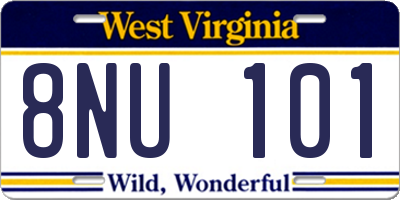 WV license plate 8NU101