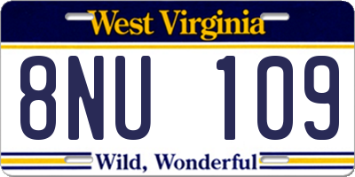 WV license plate 8NU109