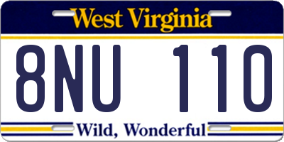 WV license plate 8NU110