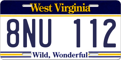 WV license plate 8NU112