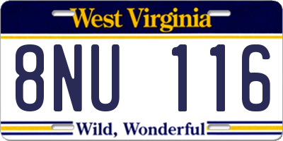 WV license plate 8NU116