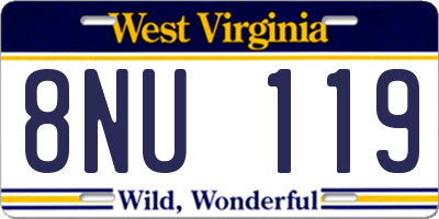 WV license plate 8NU119