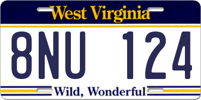 WV license plate 8NU124