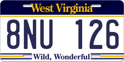 WV license plate 8NU126