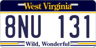 WV license plate 8NU131