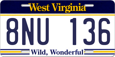 WV license plate 8NU136
