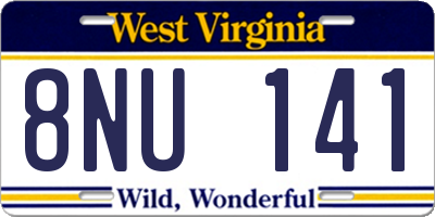 WV license plate 8NU141