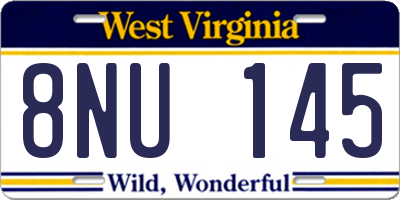 WV license plate 8NU145