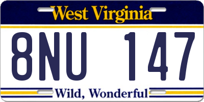 WV license plate 8NU147