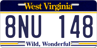 WV license plate 8NU148