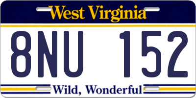 WV license plate 8NU152