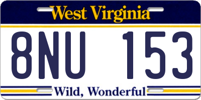WV license plate 8NU153