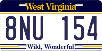 WV license plate 8NU154