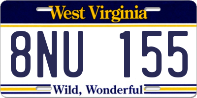 WV license plate 8NU155