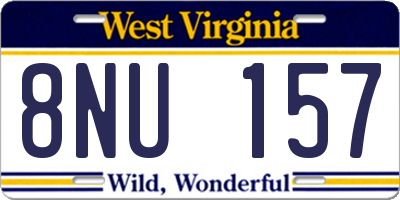 WV license plate 8NU157